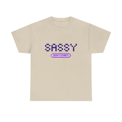 Sassy Don't Start T-Shirt - Graphic Tee, Fun & Playful Design, Snoozegoat Mental Health Apparel, Cute Sassy Shirt, Pixel Art Aesthetic