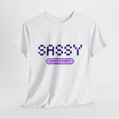 Sassy Don't Start T-Shirt - Graphic Tee, Fun & Playful Design, Snoozegoat Mental Health Apparel, Cute Sassy Shirt, Pixel Art Aesthetic