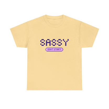 Sassy Don't Start T-Shirt - Graphic Tee, Fun & Playful Design, Snoozegoat Mental Health Apparel, Cute Sassy Shirt, Pixel Art Aesthetic