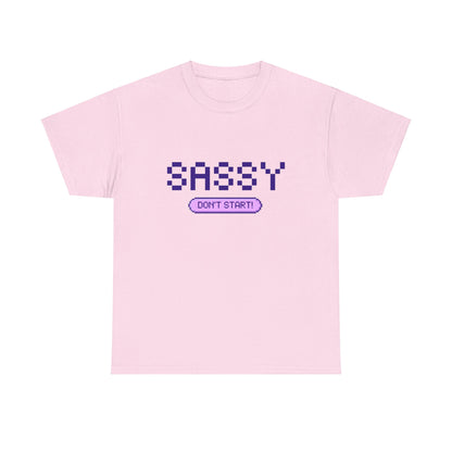 Sassy Don't Start T-Shirt - Graphic Tee, Fun & Playful Design, Snoozegoat Mental Health Apparel, Cute Sassy Shirt, Pixel Art Aesthetic