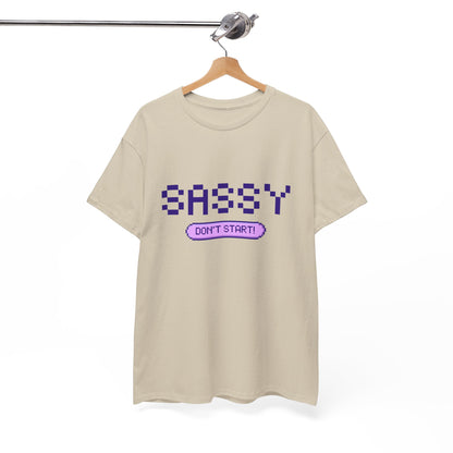 Sassy Don't Start T-Shirt - Graphic Tee, Fun & Playful Design, Snoozegoat Mental Health Apparel, Cute Sassy Shirt, Pixel Art Aesthetic